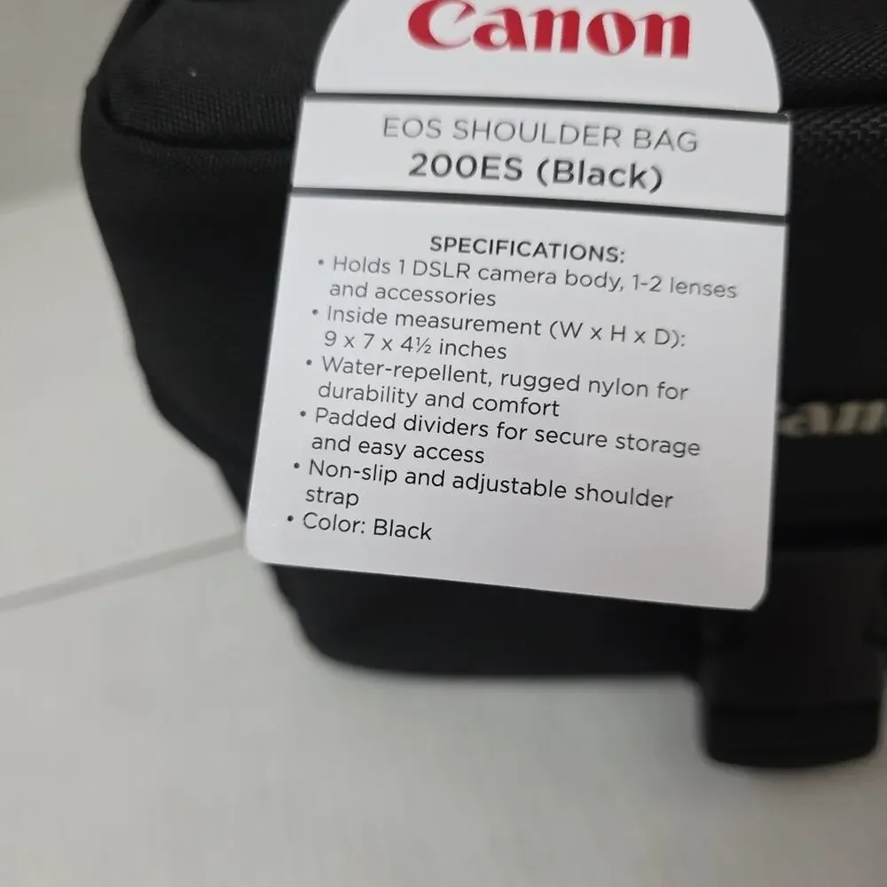 Authentic Canon 200ES EOS DSLR Black Camera Gadget Bag Adjustable Strap Rugged